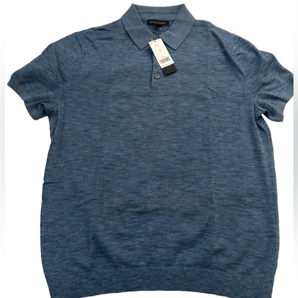 Banana Republic Men Sweater Polo Blue  Size Small 100% Cotton